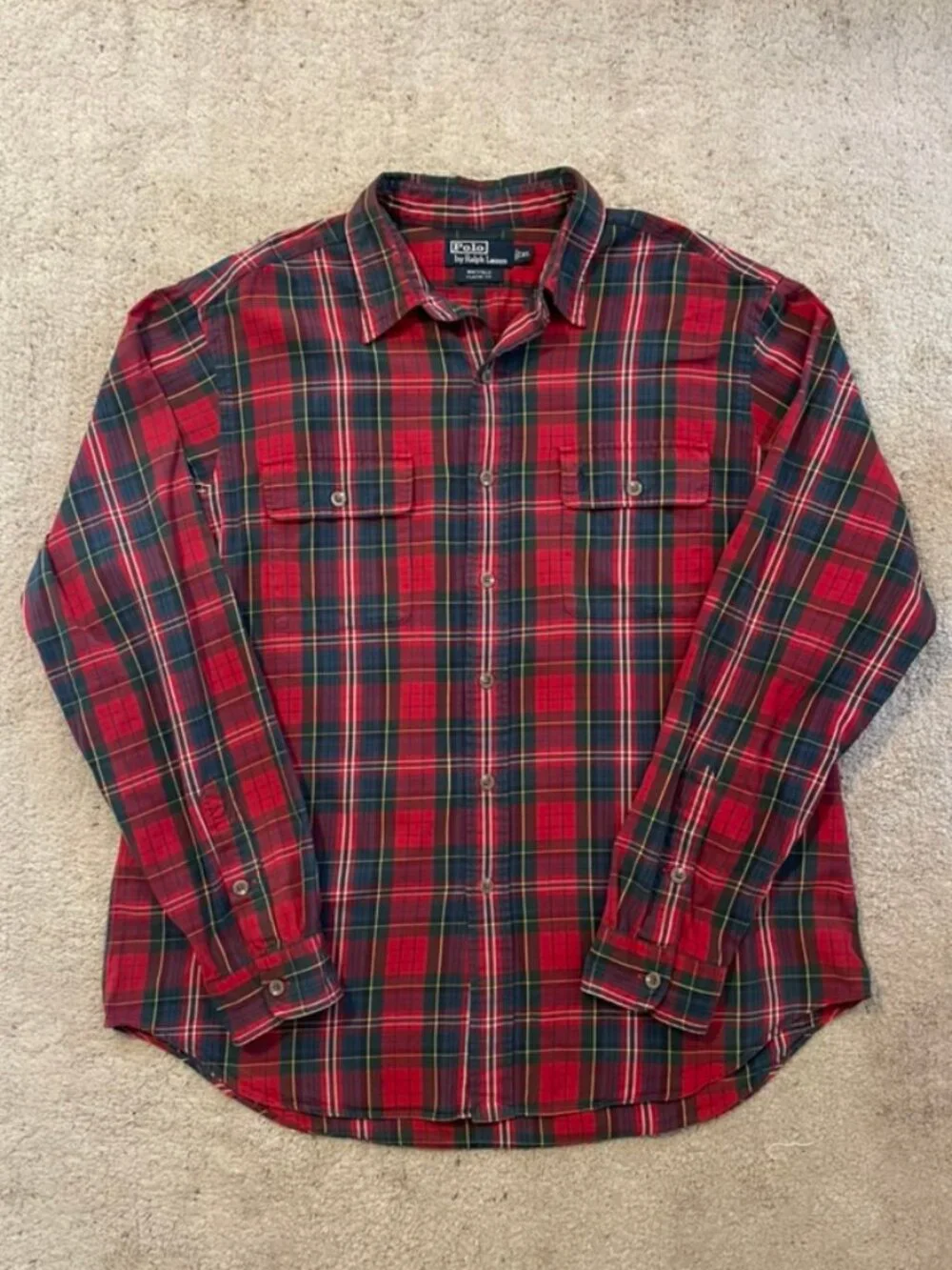 Polo Ralph Lauren Mens Sz XL Whitfield Classic Fit LS Shirt Plaid w/ Pony Preppy